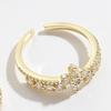 Anel de zircônia novo da Amazon anel de moda de luxo banhado a cobre 14k joias de ouro real joias joias atacado