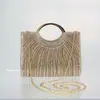 Bolsa de Noite Fashion Transfronteiriça Bolsa de Mão Listrada com Brilho de Strass Bolsa para Casamento Madrinha Bolsa de Noite Bolsa para Vestido Bolsa de Ombro