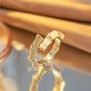 Anillo de circonita electrochapado en oro real, temperamento femenino, gran sentido, abierto, ajustable, anillo Super Flash, estilo simple de celebridad de Internet