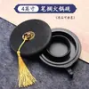Pedra de Tinta para Hotpot com Tampa, Pedra Bruta Natural, Adequada para Moer Tinta, Especificamente para Caligrafia, Previne a Evaporação, Mantém a Tinta de Secar, Design de Círculo Duplo, Multifuncional, Amigável para Iniciantes