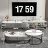 Mueble de TV de Pizarra de Lujo Ligero Mesa de Café Combinación Mesa de Café Moderna Simple para Apartamento Pequeño Gabinete de Piso para Sala de Estar Mueble de TV