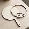 Imán para refrigerador de ventilador pequeño base de madera DIY hecho a mano doble capa brocado Song estilo chino kit de materiales de arte antiguo