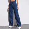 Novo Jeans Feminino Europeu e Americano Transfronteiriço Amazon Aliexpress Jeans Feminino Cintura Alta Slim Reto Calças Jeans Estilo Quente
