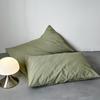 Fundas de almohada de algodón de color liso casual, un par de dos fundas de almohada, fundas de almohada de algodón 100% teñido en hilo de algodón lavado estilo sobre, color liso