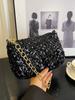 Cross-border saco de lantejoulas colorido bolsa feminina europeu e americano nova moda estilo ocidental nicho cadeia ombro bolsa axila atacado