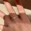 Anel de Coração Rosa de Alta Qualidade Cravejado com Diamantes, Anel para Dedo Indicador Cravejado com Diamantes Amarelos, Anel de Diamante Cultivado Peça Única para Dropshipping