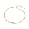 Joyas de Mano Personalizadas Bañadas en Oro Real para Mujer, Pulsera de Amor Estilo Metálico de Diseño Nicho, Pulsera Simple y Versátil al por Mayor