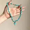 Collar Largo con Borla de Cuentas de Grava Verde para Mujer, Verano Dopamina, Cadena de Clavícula Colorida, Accesorios Multicapa
