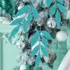 Navidad de Amazon transfronteriza rama de olivo de 6 hojas con purpurina dorada artificial hoja con purpurina dorada pieza única decoración de corona para árbol de Navidad
