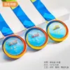 Placas de Cristal Coloridas para Eventos Esportivos Escolares, Medalhas de Honra para Primeiro, Segundo e Terceiro Lugar, Artesanato de Presente para Premiação de Competição Esportiva Estudantil