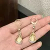 Brincos de Diamante Coloridos Franceses Geométricos de Gota de Luxo Leve Tendência da Internet Mesmo Estilo Elegante Elegante Elegante Elegante Elegante Elegante Brincos Atacado Brincos Femininos