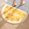 Alfombra absorbente de agua para inodoro estilo Ins, antideslizante, para puerta de baño, semicircular