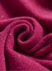Hilo Lentejuelas Cuello Redondo Sin Costuras Una Pieza Lana Merino Australiana Manga Corta Tejido Mujer t Otoño Nuevo Top Colorido