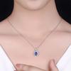Colgante de Zafiro estilo coreano con colgante de Corindón Azul Zafiro chapado en Oro de 18K