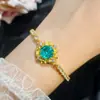 Para Green Cepillado Italiano Octogonal Rosa Corte Milenio Circonita Pulsera Colgante Pendientes Anillo Abierto Juego de Cuatro Piezas