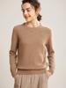 Otoño e Invierno Nuevo Cuello Redondo 100 Cachemira Pura Tejido de Punto Engrosado Suéter Color Puro Suelto Camiseta Base Top