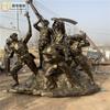 Escultura del Octavo Ejército de Ruta Fabricación Fundición de Cobre Plástico Reforzado con Fibra de Vidrio Imitación Cobre Guerra Antijaponesa Militar y Civil Estatua de Figura Cuadrada Paisaje Escultura del Ejército Rojo