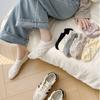 Calcetines bajos de primavera y verano estilo japonés para mujer de algodón puro fino de color sólido con lunares invisibles