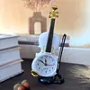 Despertador de violino simulado atacado de fábrica direto criativo modelagem de instrumento musical relógio de mesa decoração de sala de estar relógio de mesa
