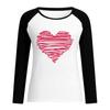 Camisetas nuevas de mujer de Amazon LOVE Valentine's Day, manga larga, estampado LOVE, manga larga raglán para San Valentín, venta al por mayor