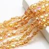 En stock, colgante de cristal de color galvanizado con forma de agujero medio cuadrado oblicuo de 12 mm, accesorios para el cabello DIY, cadena para teléfono móvil, material de cristal