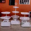 Adornos para mesa de postres soporte de exhibición desechable juego de tazas para pasteles y frutas decoración de mesa de buffet frío de cumpleaños soporte para pasteles decoración