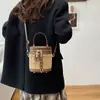 Elegante y de Moda Mini Bolso para Mujer 2025 Otoño e Invierno Nueva Moda Bolso Cruzado con Textura Acolchada Bolso de Mano Bolso Cubo