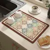 Tapete Drenante de Cozinha Terra de Diatomáceas Absorvente de Água Tapete Refrescante Antiderrapante Absorvente de Óleo Limpável Lavável Tapete para Louça Tapete para Bancada Tapete para Mesa de Jantar Doméstico