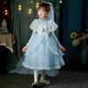 Suéter saia luminoso infantil 2026 Novo Vestido Princesa Lolita Vestido de Malha Elsa para Meninas Primavera e Outono