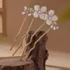Pente de Inserção em Forma de U com Flor Dupla Acessórios de Cabelo Xiuhe Pente de Inserção Traseiro Pente de Cabelo Estilo Antigo Acessórios de Cabelo Pente de Cabelo Feminino Pente de Cabelo para Coque Pente de Cabelo