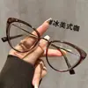 Óculos gatinho de casco de tartaruga lisos para mulheres com miopia, prescrição personalizável, anti-luz azul, estilo retrô, adequados para rostos grandes, armações de óculos