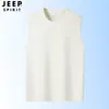 Jeep Spirit Jeep Personalizado Secado Rápido Chal Grande de Hombro Camiseta sin Mangas para Hombre Cuello Redondo Verano Deportes para Jugar a la Pelota y Fitness