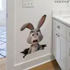 Adesivos de Parede Decorativos de Menina Coelho Borboleta para Quarto Banheiro Loja Casa Decoração de Fundo Adesivos de Parede Autoadesivos