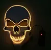 Máscara de Crânio Branca de PVC Máscara Luminosa de Halloween Luz Fria El Festa Festival Efeitos Especiais Luminosos