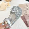 Sandalias para Niñas 2026 Verano Nuevo Estilo Zapatos de Moda Estilo Coreano para Niños con Lazo, Punta Cerrada y Cómodos Zapatos Planos de Cristal