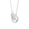 Collar de Doble Anillo para Mujer, Lujo Accesible Diseño de Nicho, Colgante de Anillo Versátil, Temperamento Suave, Cadena para Clavícula Estilo Fresco