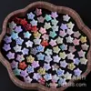 Flor de cinco pétalos tridimensional de imitación de concha esmaltada accesorios de estilo antiguo horquillas diy coronas para el cabello aretes accesorios flor de esquina puntiaguda esmaltada