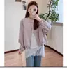 Jaqueta Curta Estilo Coreano com Gola Alta para Mulheres Nova Moda Primavera 2026 Versátil Amarela Emagrecedora e Rejuvenescedora Top Jaqueta Casual