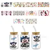 Mickey Mouse Transfer UV DTF Cristal Transparente Copo de Vidro com Adesivo 16oz Especial À Prova d'Água Resistente a Arranhões Atacado Transfronteiriço