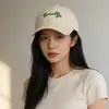 Gorra de Béisbol con Bordado de Letras de Marca de Moda Coreana, Visera Curva y Parte Superior Suave, Gorra Tipo Pico Casual Versátil Adelgazante