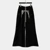 Calça Comprida Masculina Trendy Ro Acbt Bordada Escura Slogan Silhueta Workwear Perna Larga Cintura Baixa Solta Casual Flare