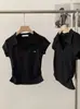 Camiseta de Manga Corta con Cuello Polo Omalai para Mujer Primavera y Verano Nuevo Estilo Plisada Cintura Ajustada Top Corto 5978