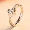Anillo Abierto de Plata de Ley 925 Beso de Ángel para Mujer Moda Japonesa y Coreana Combinación Joyería Simple para Chica Anillo Abierto