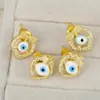 Distrito Lu Joyería de Cobre Caliente Microincrustada Pendientes de Lazo en Forma de Corazón Ojo del Diablo Pendientes Dulces de Moda Venta al por Mayor