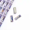 Cristal de Vidrio K9 Rectangular con Pedrería Cosida a Mano de Fondo Plano y Doble Agujero, Accesorios Hechos a Mano de Alta Calidad para Vestidos de Novia DIY