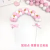 Nuvens de Bola Porta Arqueada Decoração de Bolo Bandeira Menina Castelo Rosa ins Celebridade da Internet Cartão Festa de Aniversário