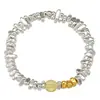 Pulsera de Moda Transfronteriza Europea y Americana de Piedra Negra para Mujer, Nueva Pulsera Retro con Colgante Irregular en Forma de Corazón, Regalo de Vacaciones para Mujer