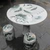 Adornos de Mesa y Silla de Cerámica Pintura China Pintada a Mano Loto Hualien Años Más que Taburete de Mesa de Cerámica Mesa de Té de Ocio para Interior y Exterior