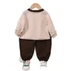 Conjunto de Ropa de Otoño para Niños 2026 Nuevo Estilo Primavera y Otoño Infantil Sudadera con Capucha de Dibujos Animados Manga Larga Conjunto de Dos Piezas Ropa Casual Moderna para Bebé