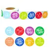 500 Piezas/Rollo Rollo de Pegatinas de Frases Cortas en Inglés Pegatina Decorativa Material para Manual de Bolsillo Pegatina Selladora Autoadhesiva